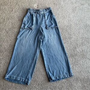 YFB Young Fabulous Broke Jeans Wide Leg Crop Pull On size Medium high waist Soft